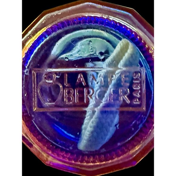 LAMPE BERGER Cobalt Blue 6" Tall Fragrance Lamp Silver Tone Crown Complete - Picture 4 of 9